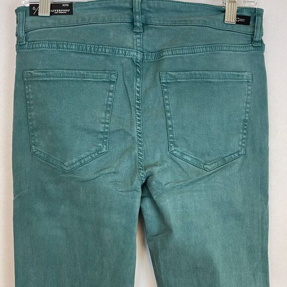 LIVERPOOL Jeans Women's Petite Size 6/28 Teal Green Ankle Skinny Medium Wash NWT - Picture 13 of 16